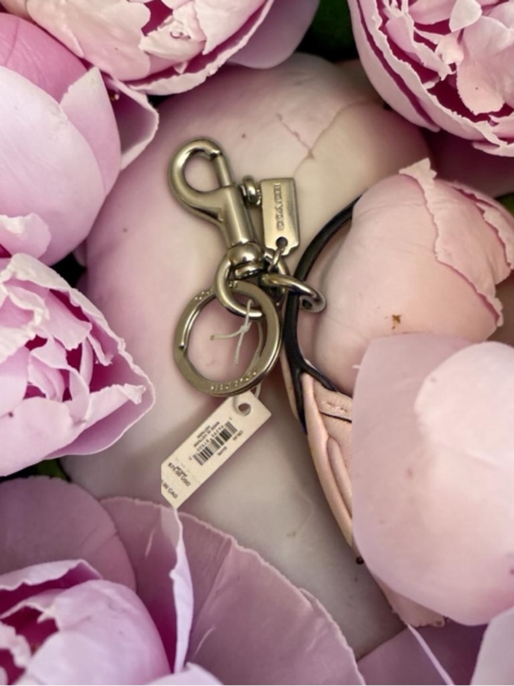 Coach mini Carmen bag charm NWT keychain in pearlized pink - Picture 10 of 14